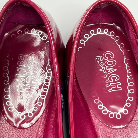 Coach Women's Remmi pink and blue patterned buckle ballet flats size 9.5 B - Picture 11 of 11